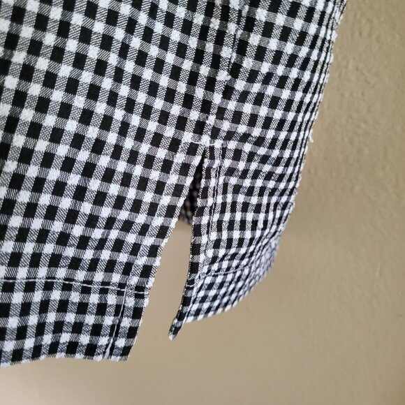 Vintage Grandmacore Blouse Women's Large Embroidered Gingham Cottagecore - Picture 8 of 8